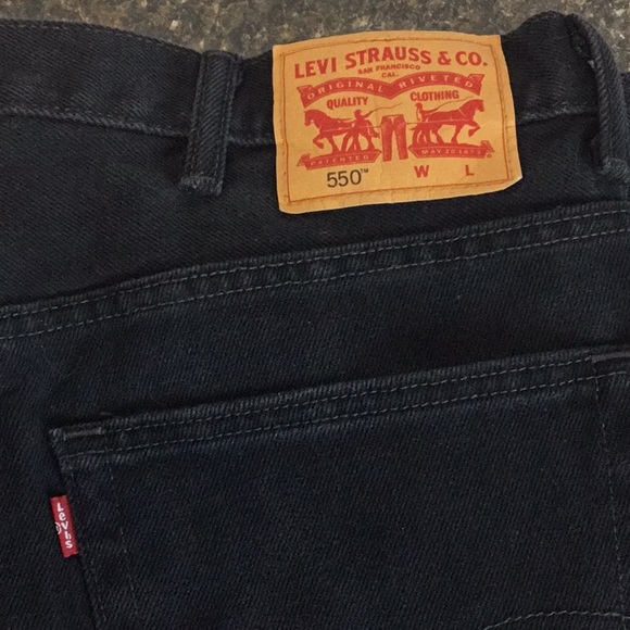 Levi Strauss 550 W 42 L 33 Black Jeans Red Tag